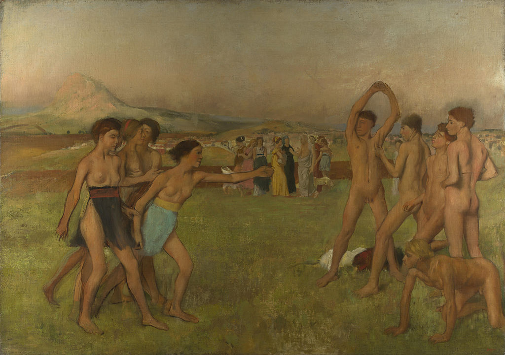 1. Jeunes Spartiates s'exerçant à la lutte, Edgar Degas, v. 1860, National Gallery